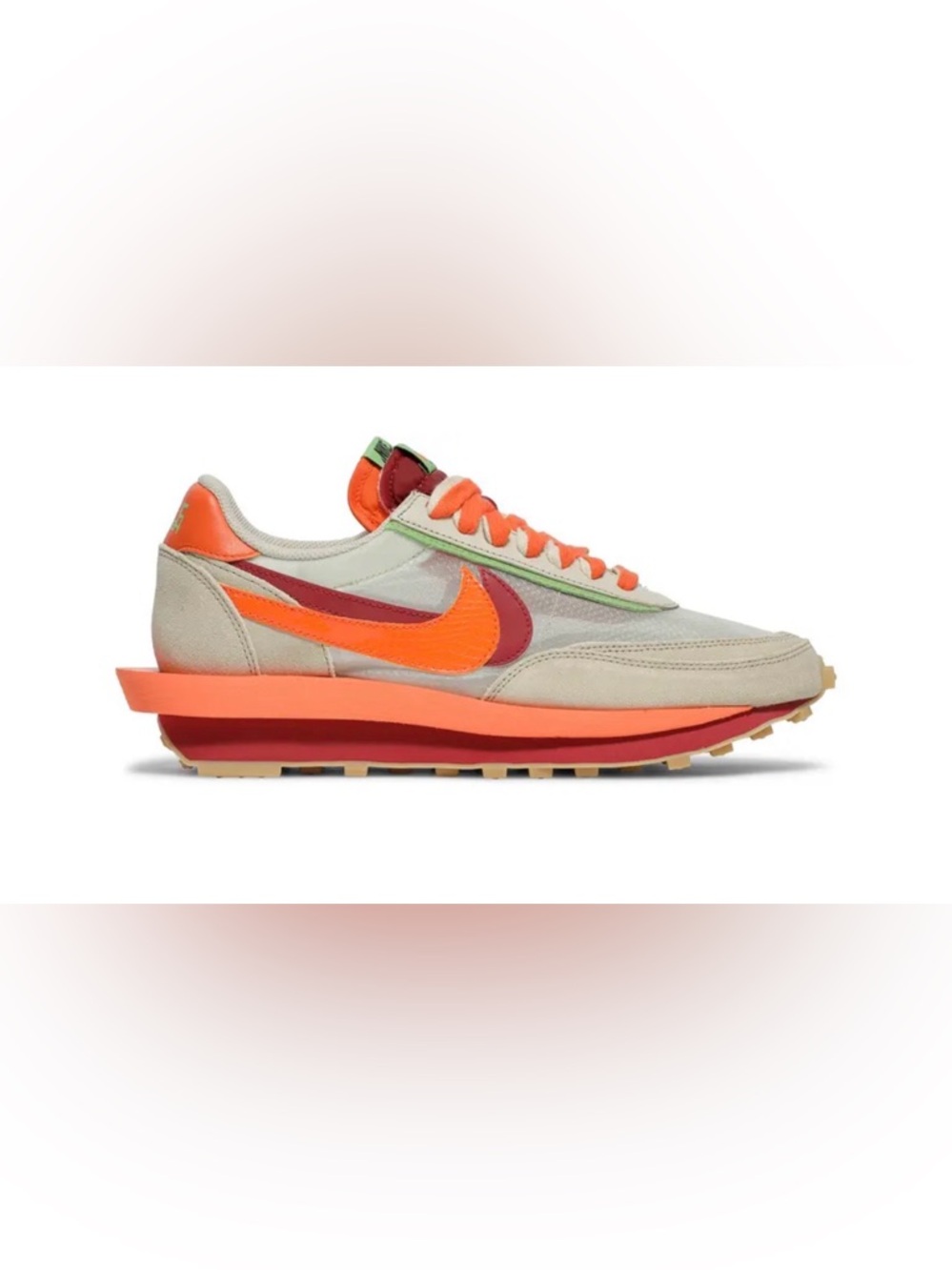 Nike SACAI Vibrant Orange and Cream Sneakers. Rare!